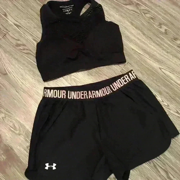 Under Armour Shorts with BCBG black Sports bra - Picture 3 of 3
